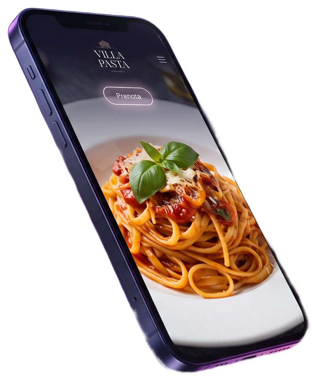 Anteprima del sito di un ristorante su smartphone
